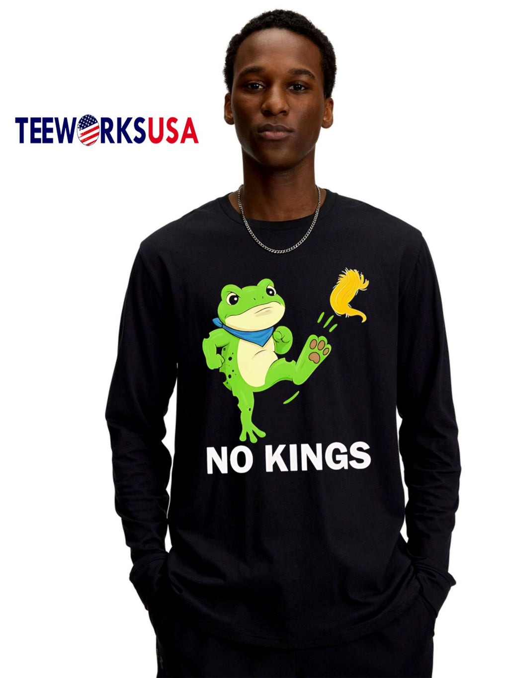 Funny No Kings Portland Frog Protest Resist - Adult & Kids T-Shirts, Sweatshirts & Hoodies apparel design preview 4