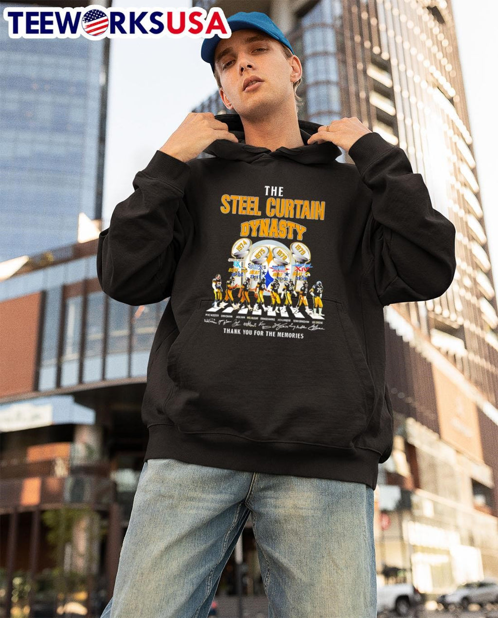 The Steel Curtain Dynasty Pittsburgh Steelers - Adult & Kids T-Shirts, Sweatshirts & Hoodies apparel design preview 3