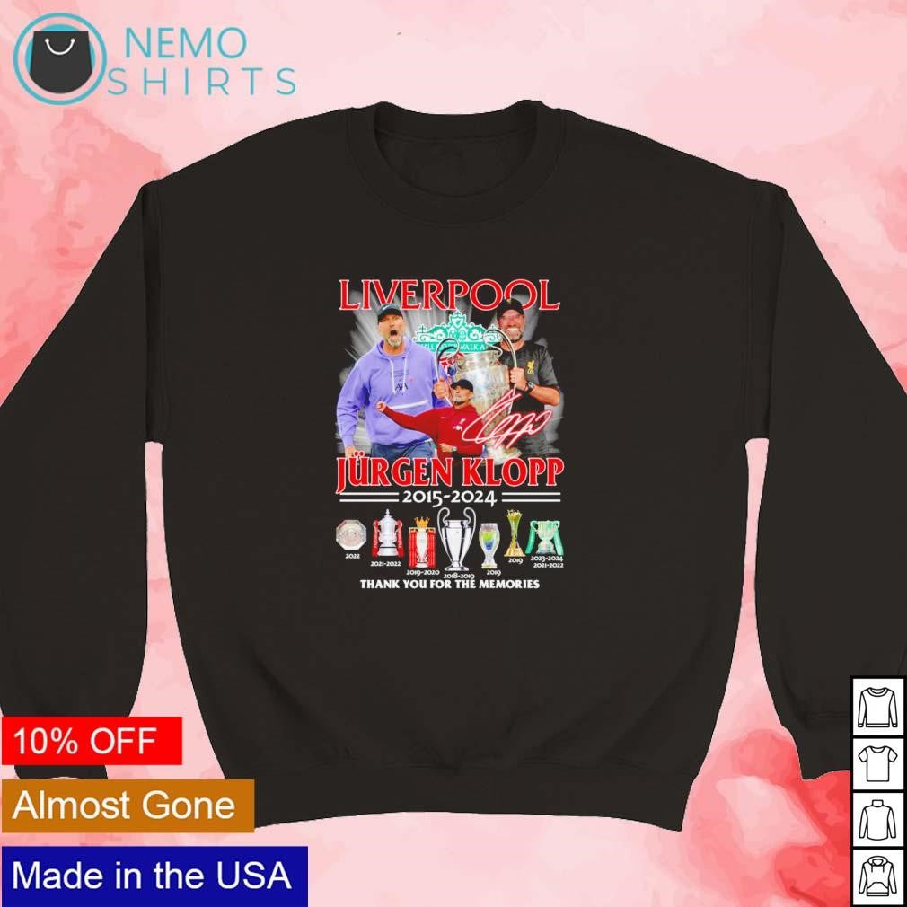 Jurgen Klopp Liverpool FC 2015 2024 thank you for the - Adult & Kids T-Shirts, Sweatshirts & Hoodies apparel design preview 5