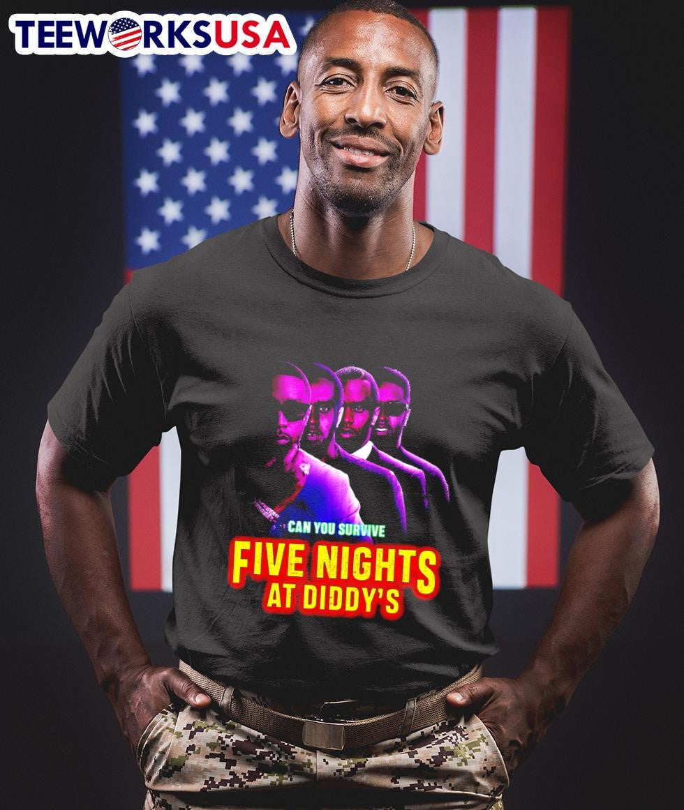 Can you survive five nights at Diddy's retro - Adult & Kids T-Shirts, Sweatshirts & Hoodies apparel design preview 1