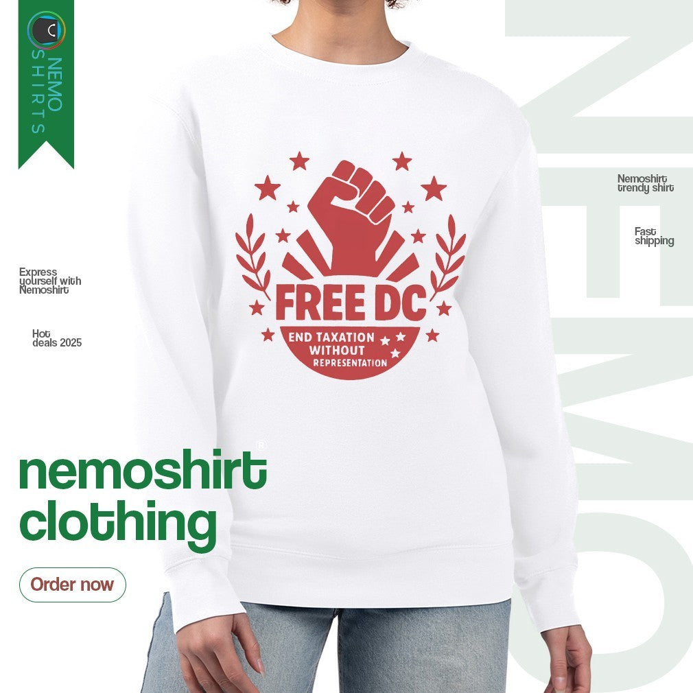 Strong fist free DC end taxation without - Adult & Kids T-Shirts, Sweatshirts & Hoodies apparel design preview 4