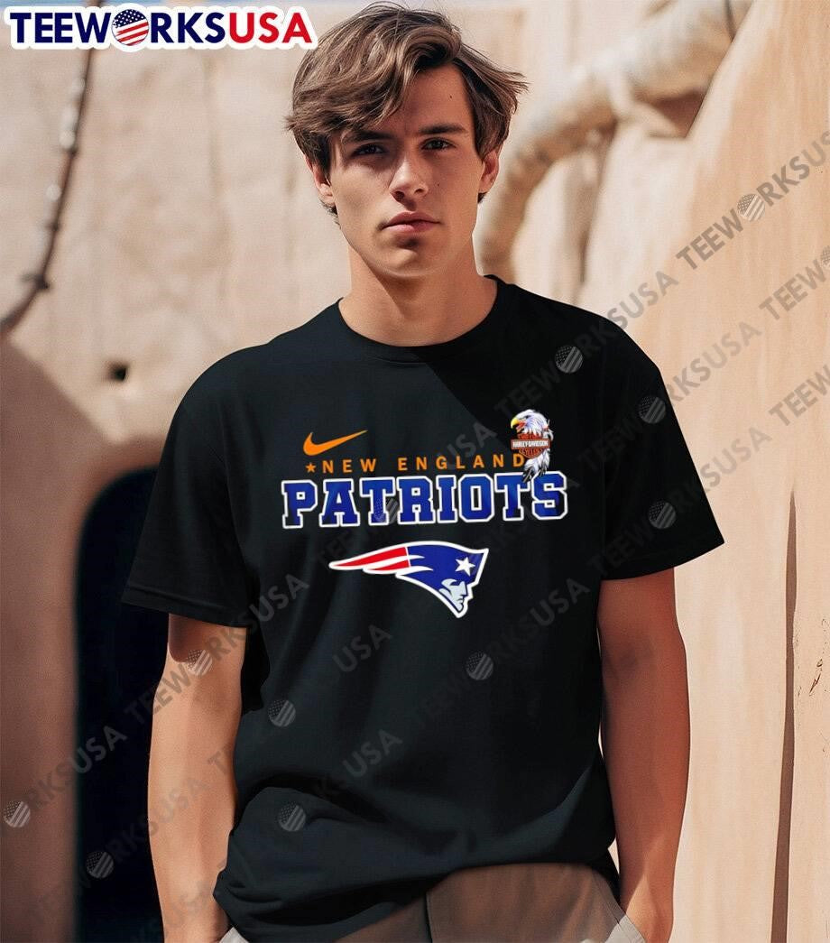New England Patriots Eagle Harley Davidson - Adult & Kids T-Shirts, Sweatshirts & Hoodies apparel design preview 1