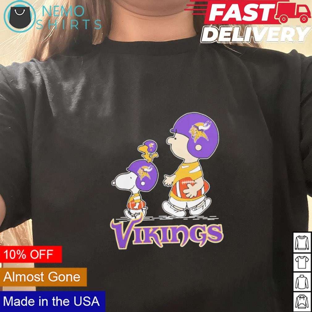 Snoopy and Charlie Brown Minnesota Vikings football - Adult & Kids T-Shirts, Sweatshirts & Hoodies apparel design preview 3