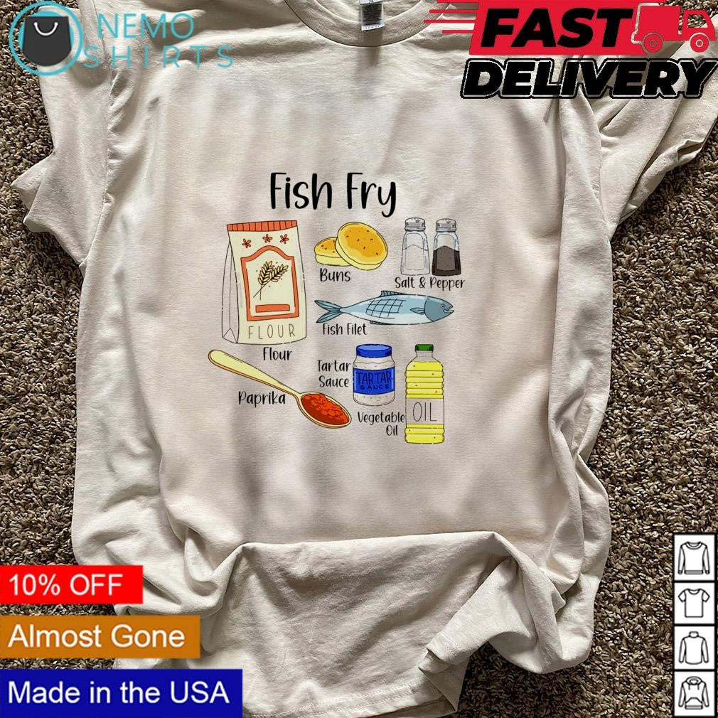 Fish fry ingredients - Adult & Kids T-Shirts, Sweatshirts & Hoodies apparel design preview 5