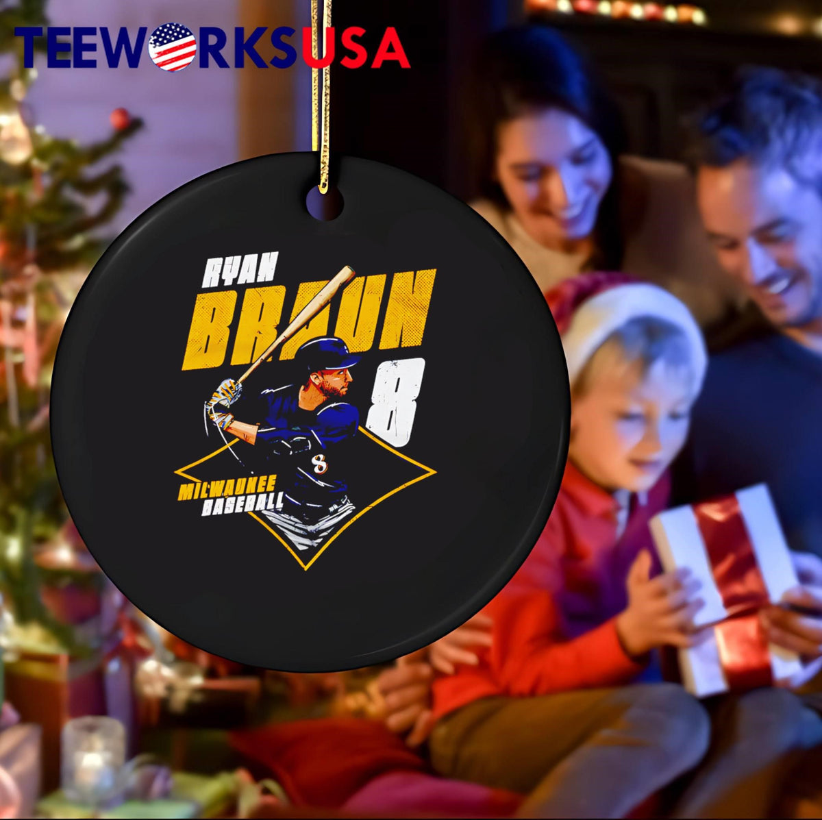 Ryan Braun Milwaukee Diamond #8 - Adult & Kids T-Shirts, Sweatshirts & Hoodies apparel design preview 4