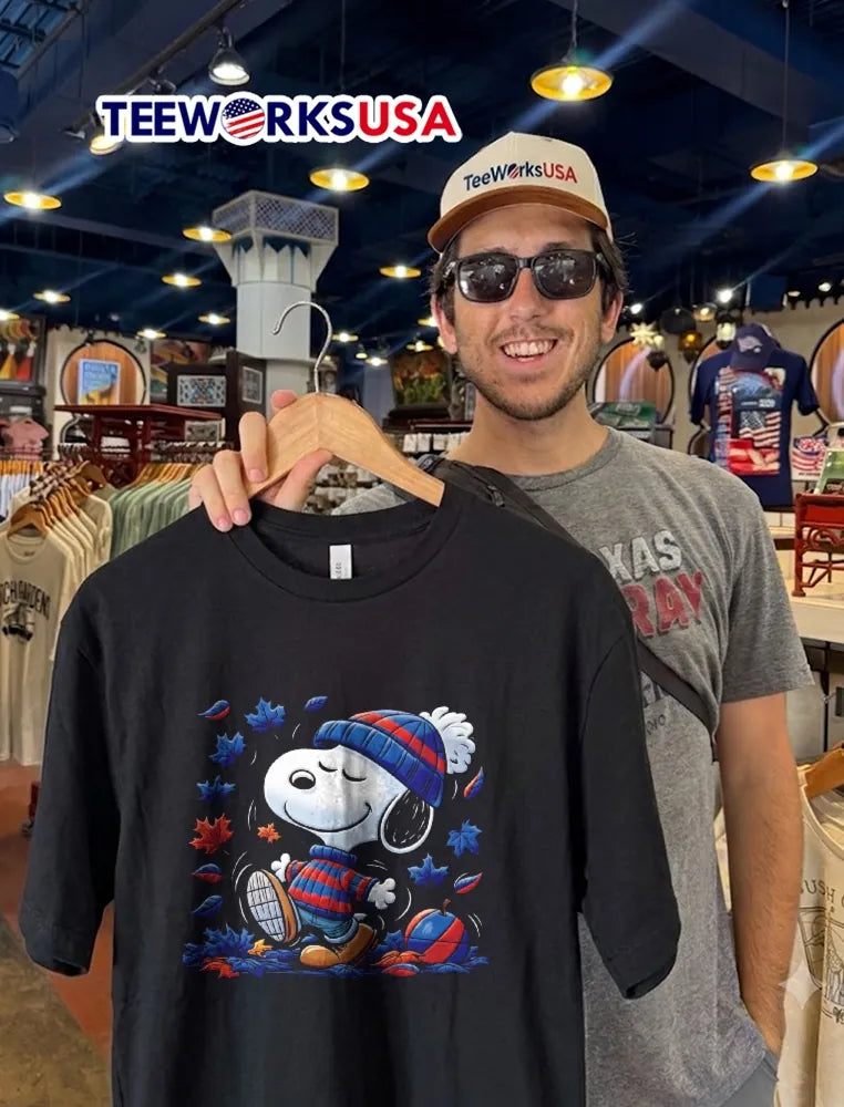 Snoopy Wearing Beanie Sweater Dancing In Falling - Adult & Kids T-Shirts, Sweatshirts & Hoodies apparel design preview 2