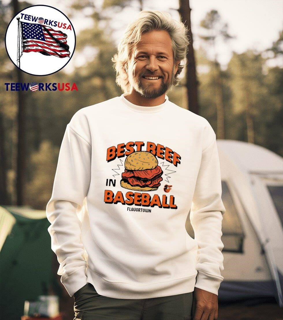 Baltimore Orioles X Flavortown best beef in baseball - Adult & Kids T-Shirts, Sweatshirts & Hoodies apparel design preview 3