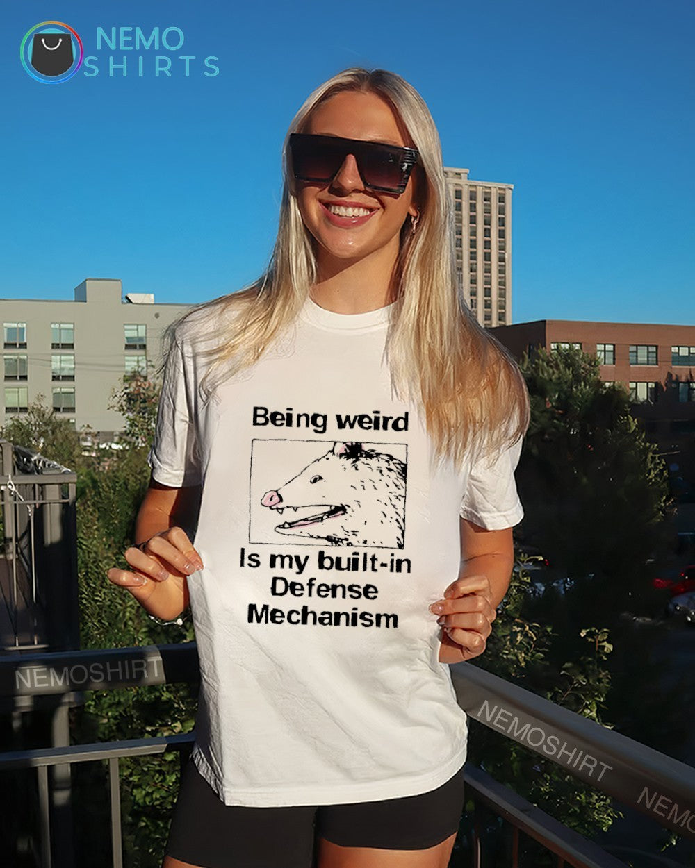 Being weird Is my built-in defense mechanism possum - Adult & Kids T-Shirts, Sweatshirts & Hoodies apparel design preview 4