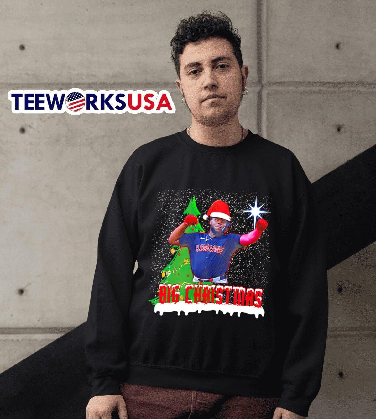 Jhonkensy Noel Cleveland Guardians big Christmas - Adult & Kids T-Shirts, Sweatshirts & Hoodies apparel design preview 3