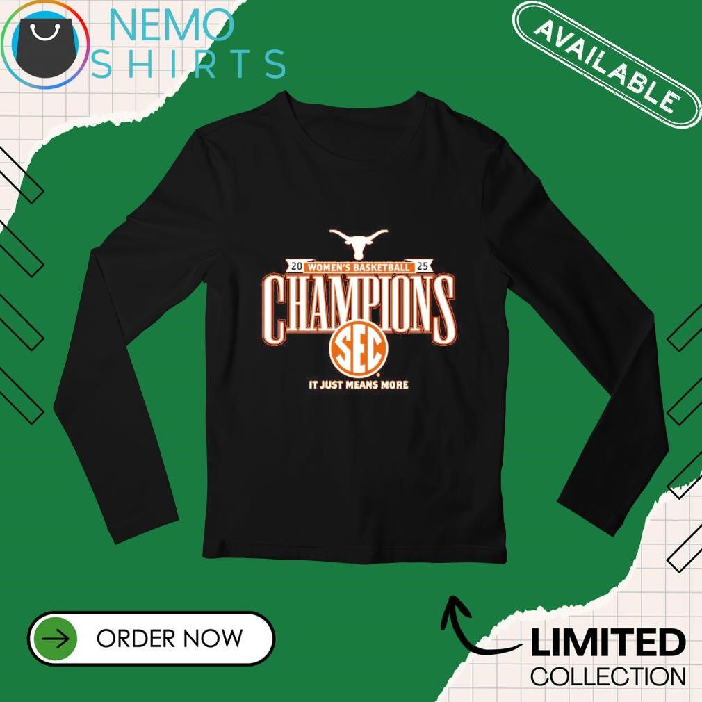 Texas Longhorns 2025 SEC women's basketball champions - Adult & Kids T-Shirts, Sweatshirts & Hoodies apparel design preview 3