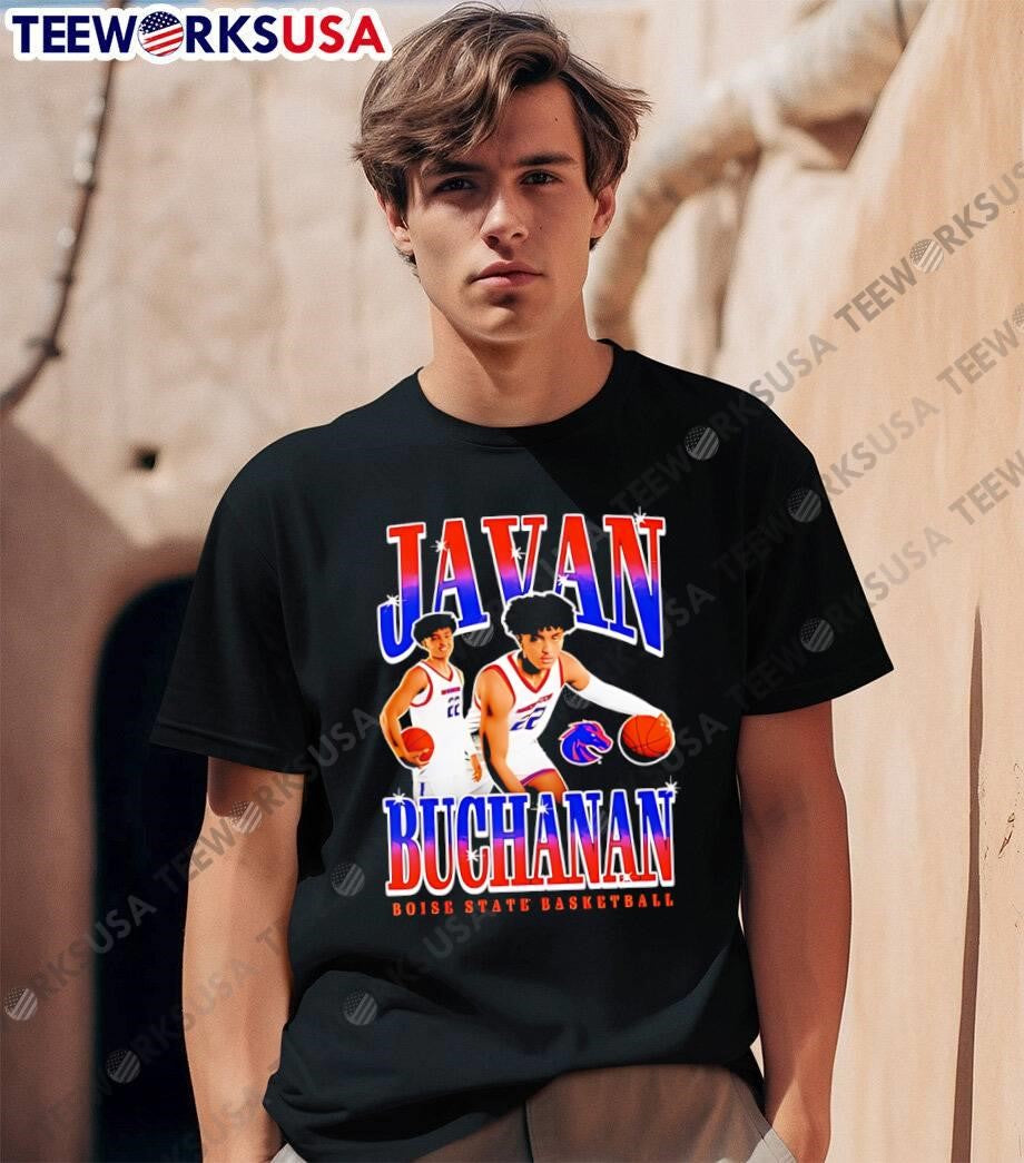 Javan buchanan boise state broncos player collage - Adult & Kids T-Shirts, Sweatshirts & Hoodies apparel design preview 1