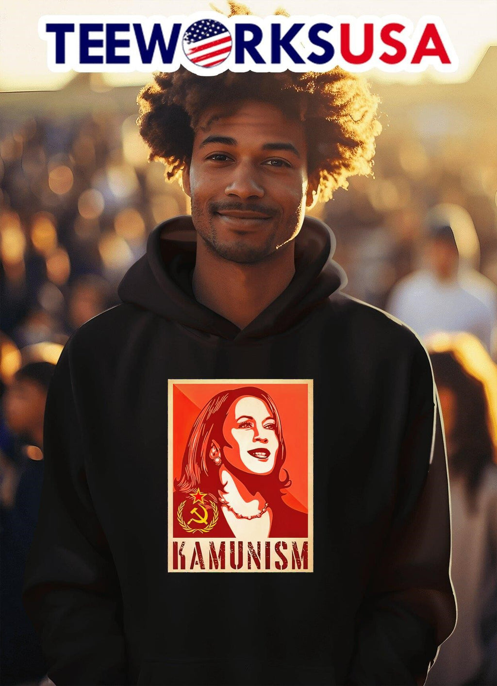 Paul Hookem Kamunism Kamala Harris Communist art - Adult & Kids T-Shirts, Sweatshirts & Hoodies apparel design preview 2