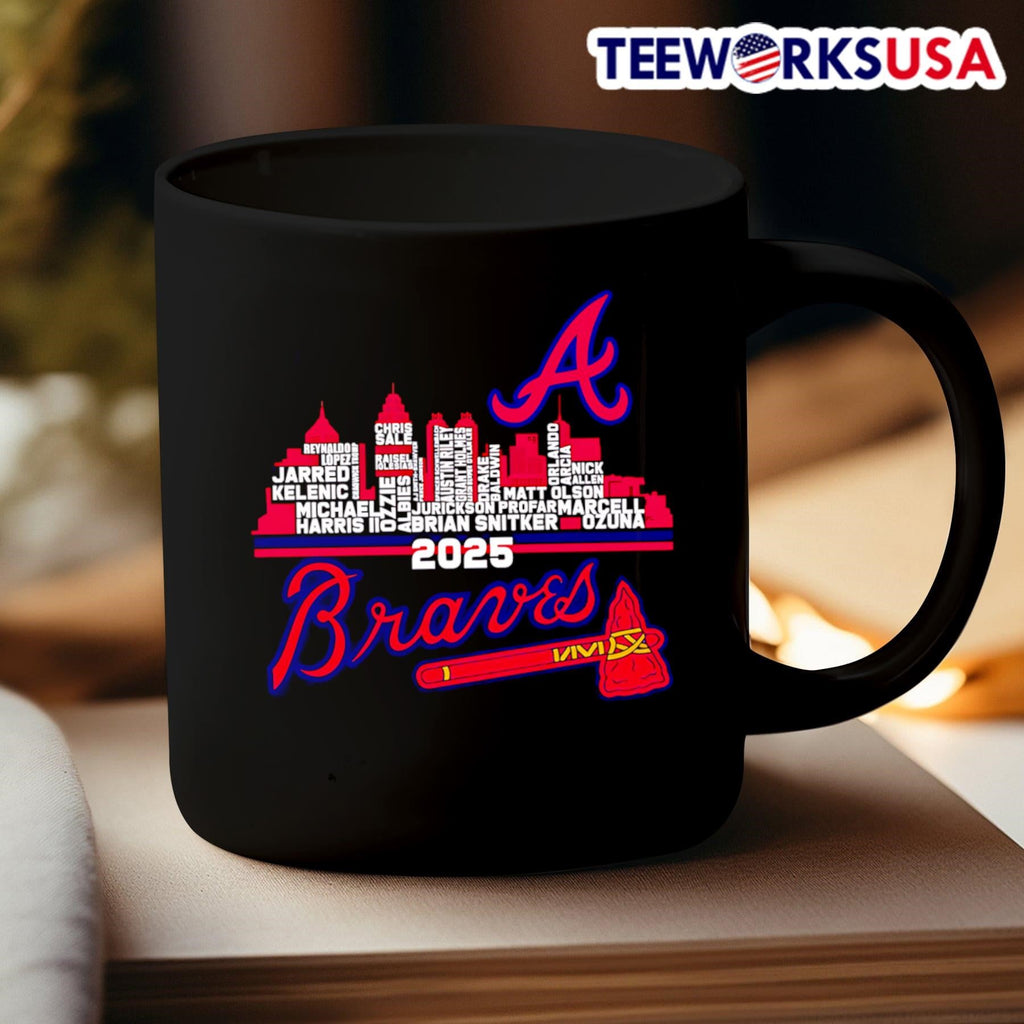 Atlanta Braves 2025 skyline name - Adult & Kids T-Shirts, Sweatshirts & Hoodies apparel design preview 3