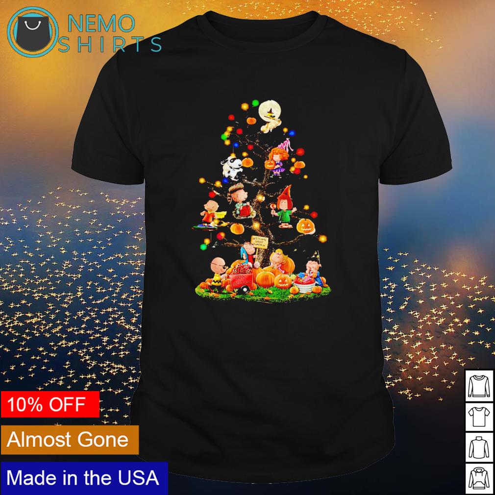 Peanuts characters Halloween tree welcome great - Adult & Kids T-Shirts, Sweatshirts & Hoodies apparel design preview 1