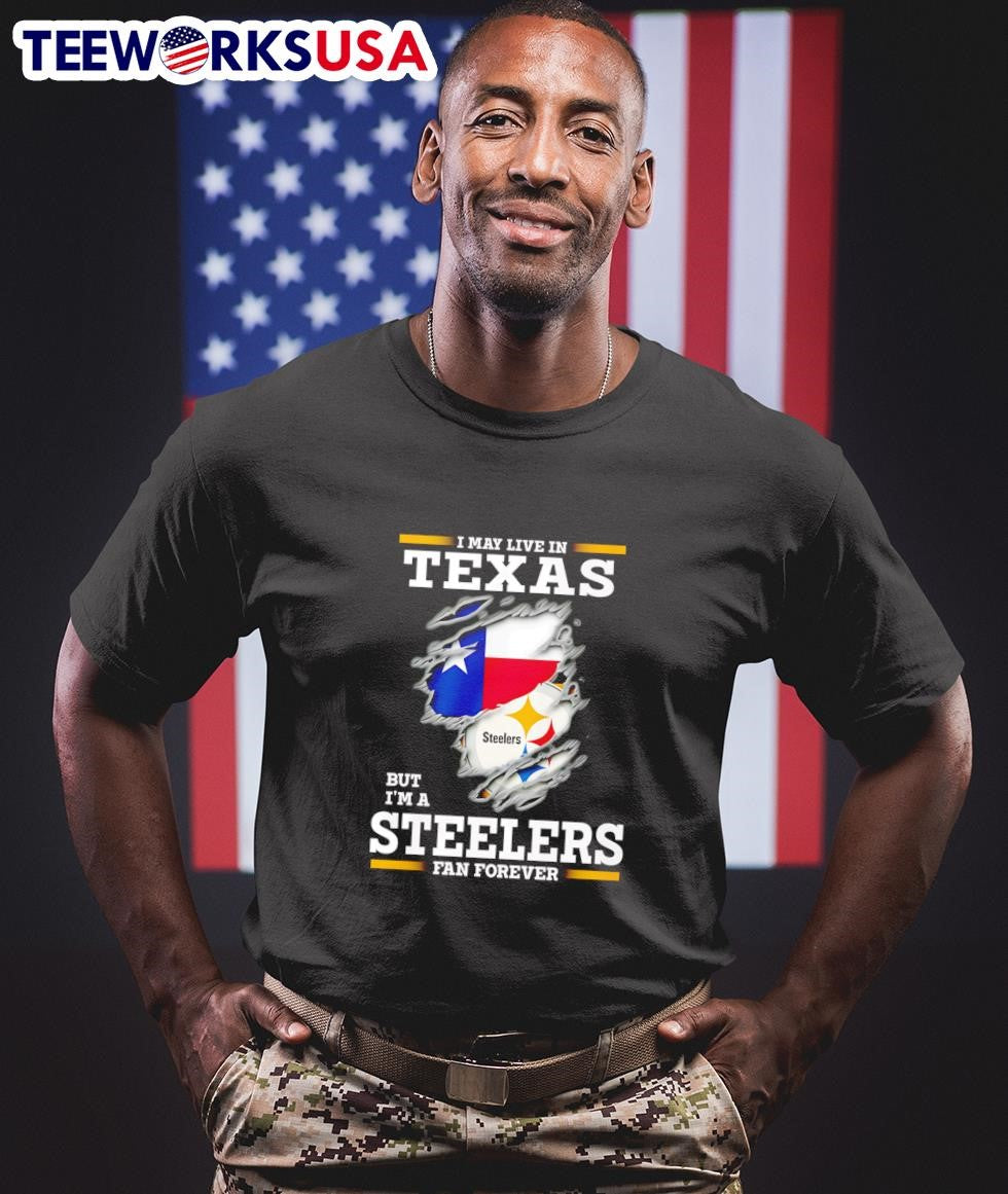 I may live in Texas but I'm a Steelers fan forever - Adult & Kids T-Shirts, Sweatshirts & Hoodies apparel design preview 1