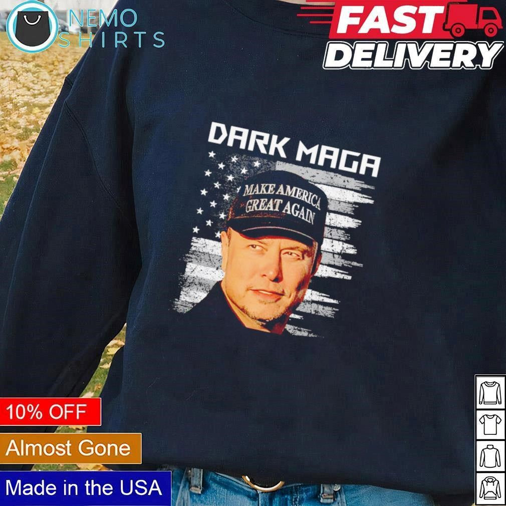 Dark MAGA Elon Musk US flag - Adult & Kids T-Shirts, Sweatshirts & Hoodies apparel design preview 1