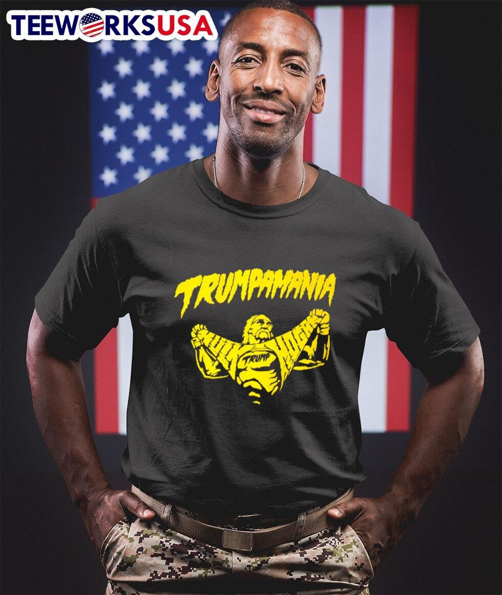 Trumpmania Hulk Hogan tear off to reveal Trump - Adult & Kids T-Shirts, Sweatshirts & Hoodies apparel design preview 1