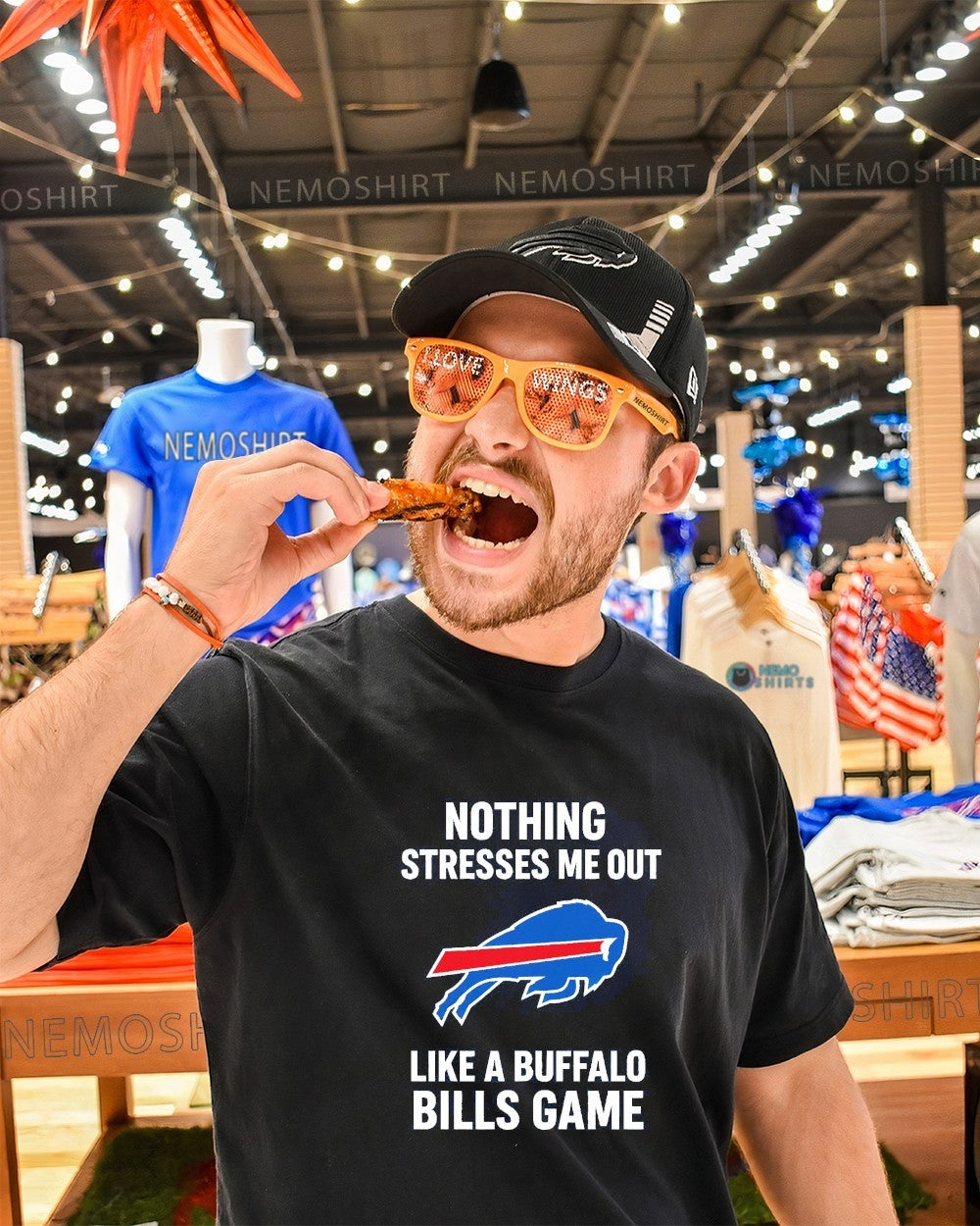 Nothing stresses me out like a Buffalo Bills game - Adult & Kids T-Shirts, Sweatshirts & Hoodies apparel design preview 1