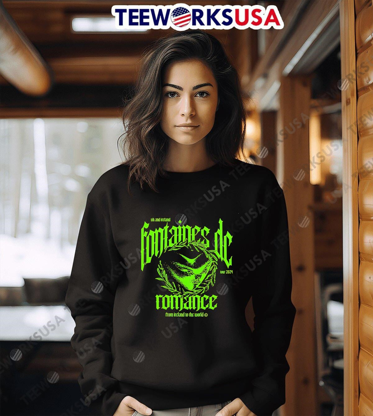 Green Fontaines D.C. Romance Ireland - Adult & Kids T-Shirts, Sweatshirts & Hoodies apparel design preview 6