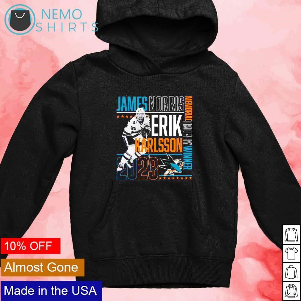 Erik Karlsson San Jose Sharks 2023 James Norris - Adult & Kids T-Shirts, Sweatshirts & Hoodies apparel design preview 2