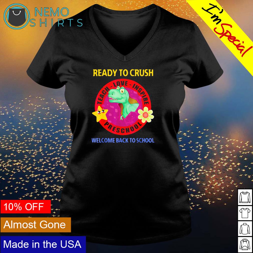 Dinosaur ready to crush welcome back school - Adult & Kids T-Shirts, Sweatshirts & Hoodies apparel design preview 5