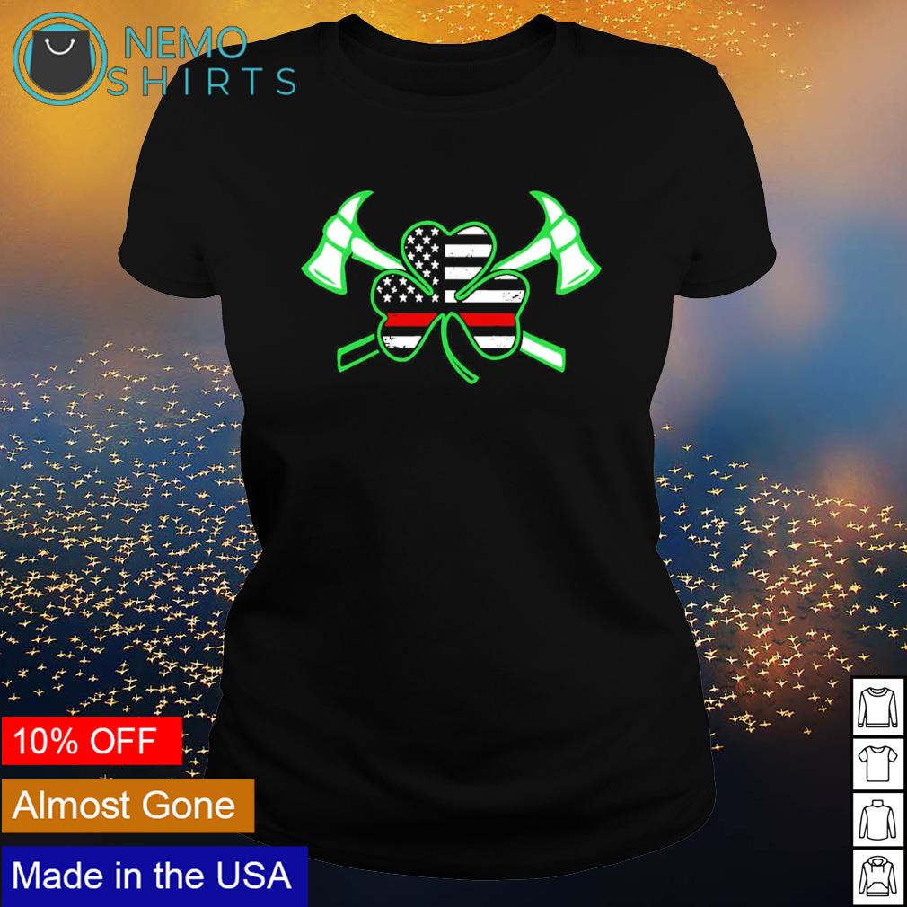 St. Patrick's Day Firefighter logo Shamrock American - Adult & Kids T-Shirts, Sweatshirts & Hoodies apparel design preview 3