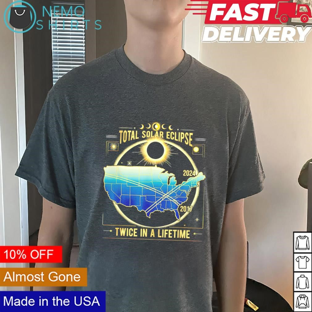 Total Solar Eclipse twice in a lifetime 2017 2024 - Adult & Kids T-Shirts, Sweatshirts & Hoodies apparel design preview 3