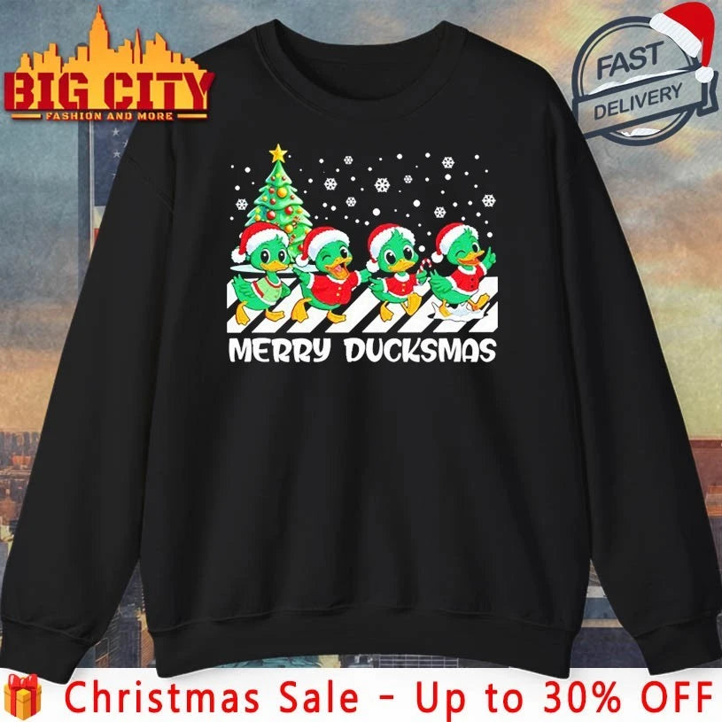 Merry Ducksmas abbey road christmas 2025 - Adult & Kids T-Shirts, Sweatshirts & Hoodies apparel design preview 4