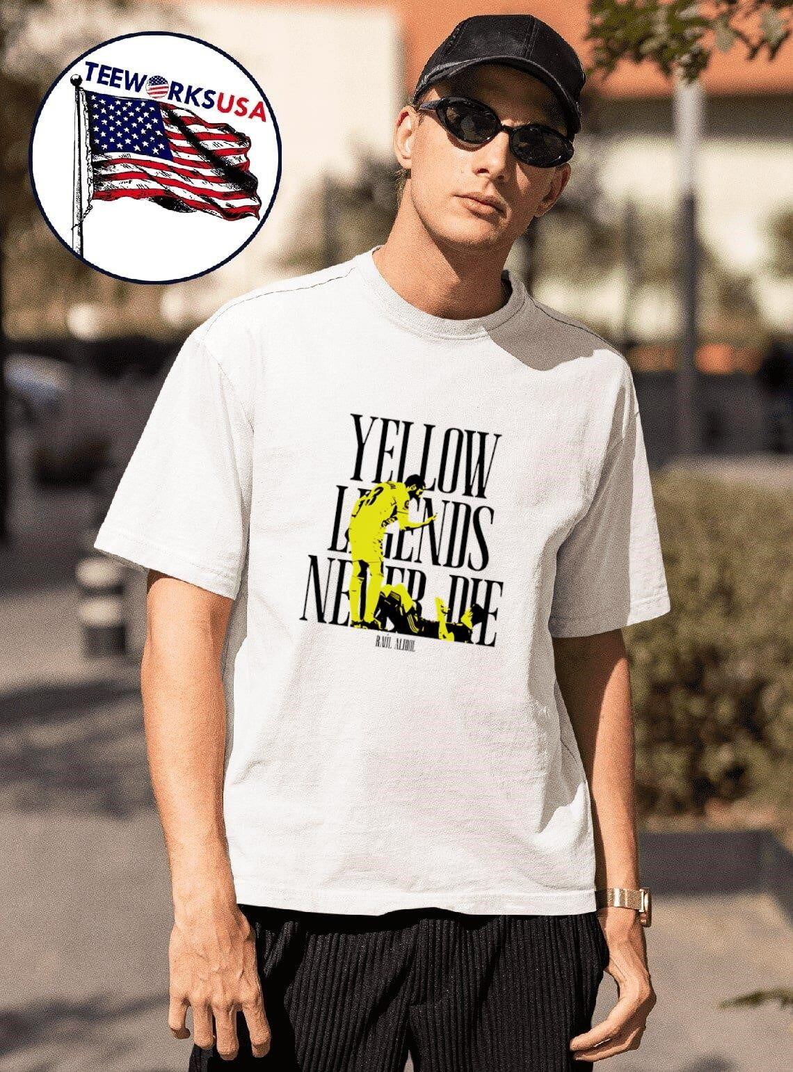 Yellow Legends never die Raúl Albiol - Adult & Kids T-Shirts, Sweatshirts & Hoodies apparel design preview 1