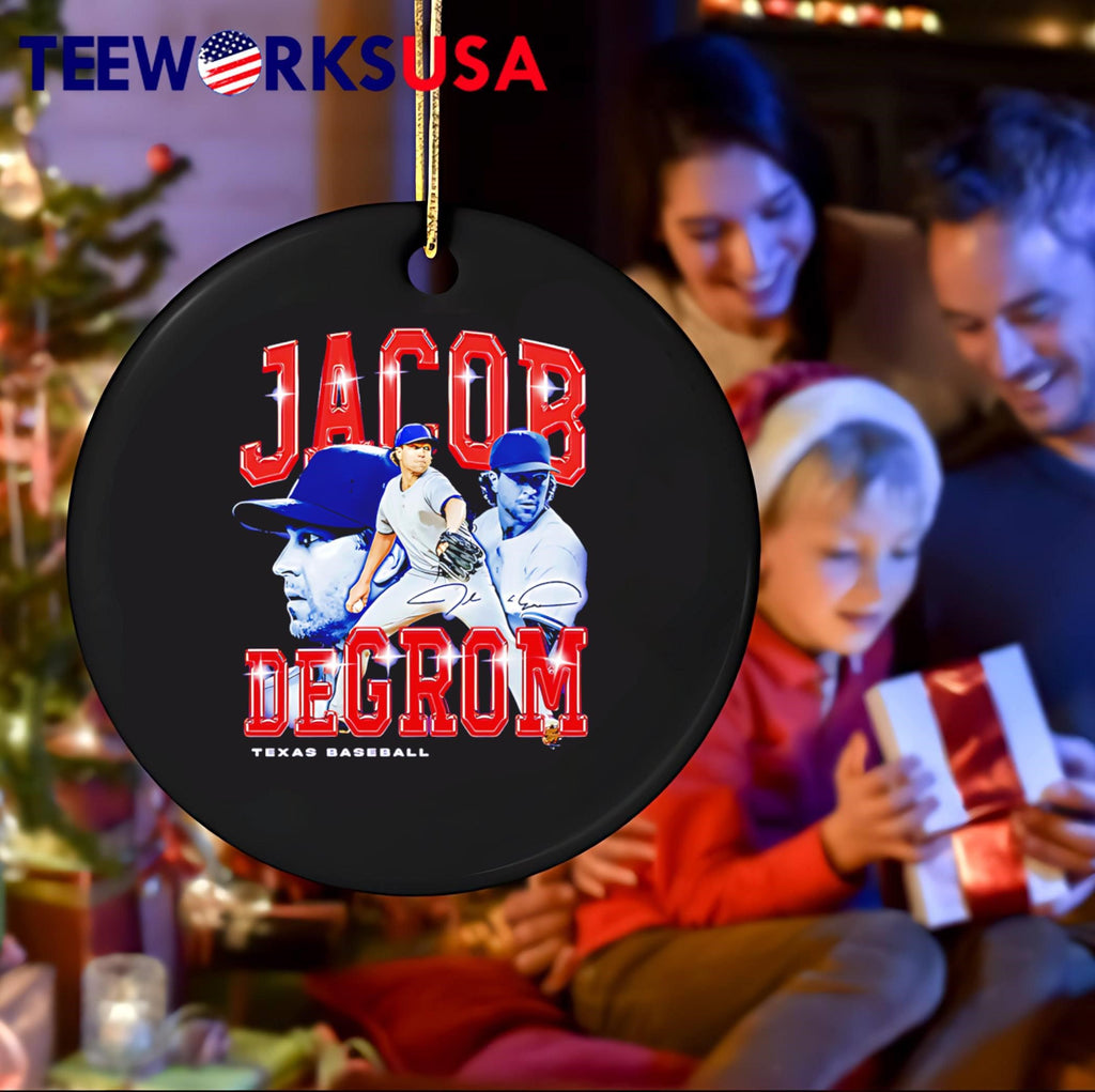 Jacob deGrom Retro Flair Texas baseball signatue - Adult & Kids T-Shirts, Sweatshirts & Hoodies apparel design preview 4