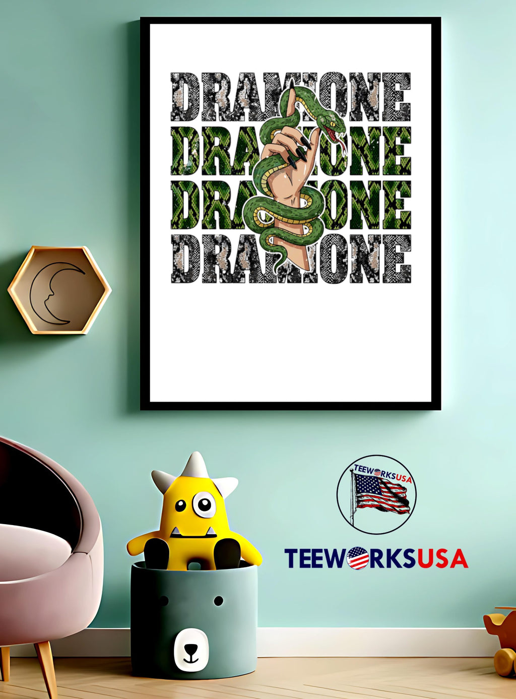 Snake House Dark Green Witchy Hand - Adult & Kids T-Shirts, Sweatshirts & Hoodies apparel design preview 3