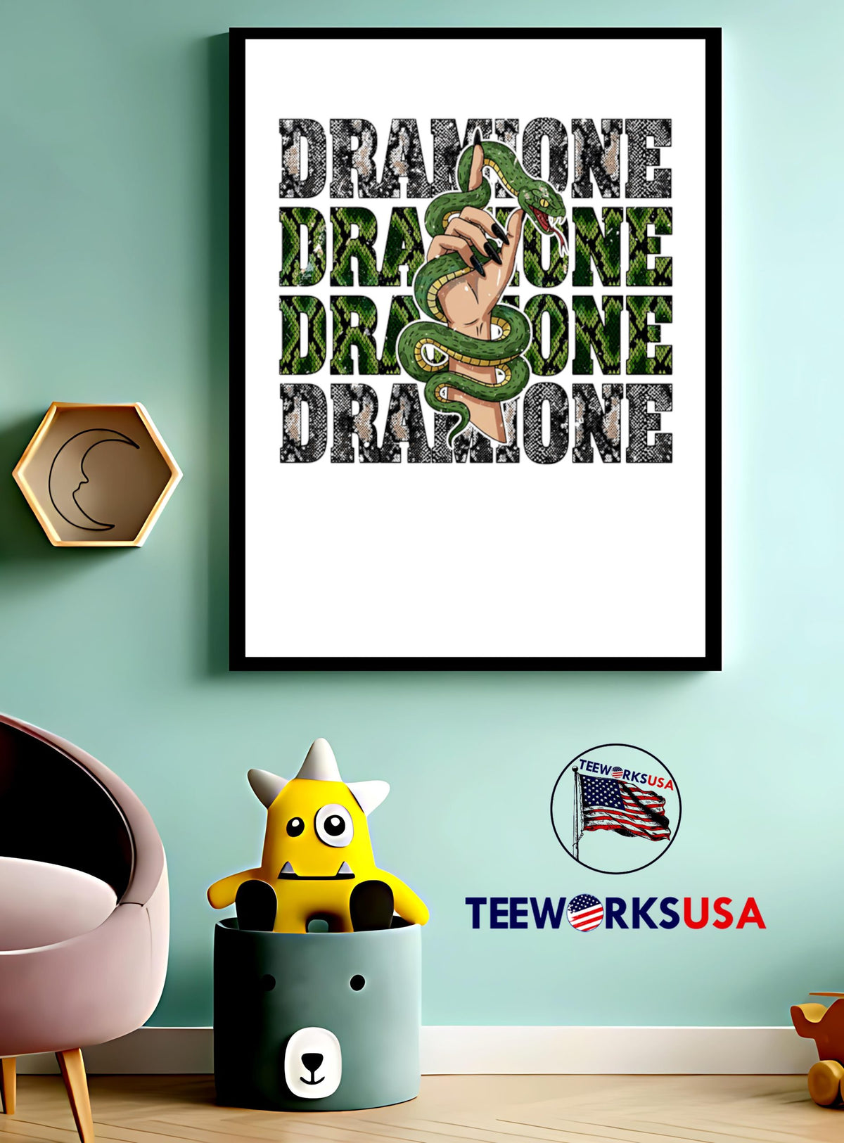 Snake House Dark Green Witchy Hand - Adult & Kids T-Shirts, Sweatshirts & Hoodies apparel design preview 3