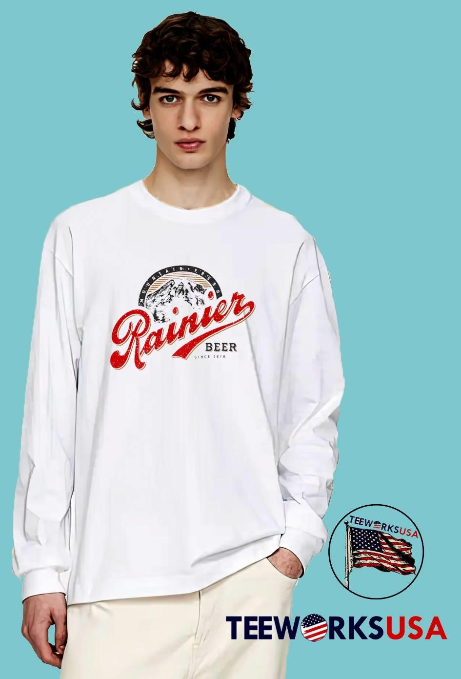 Since 1878 Mountain Fresh Rainier Beer - Adult & Kids T-Shirts, Sweatshirts & Hoodies apparel design preview 3