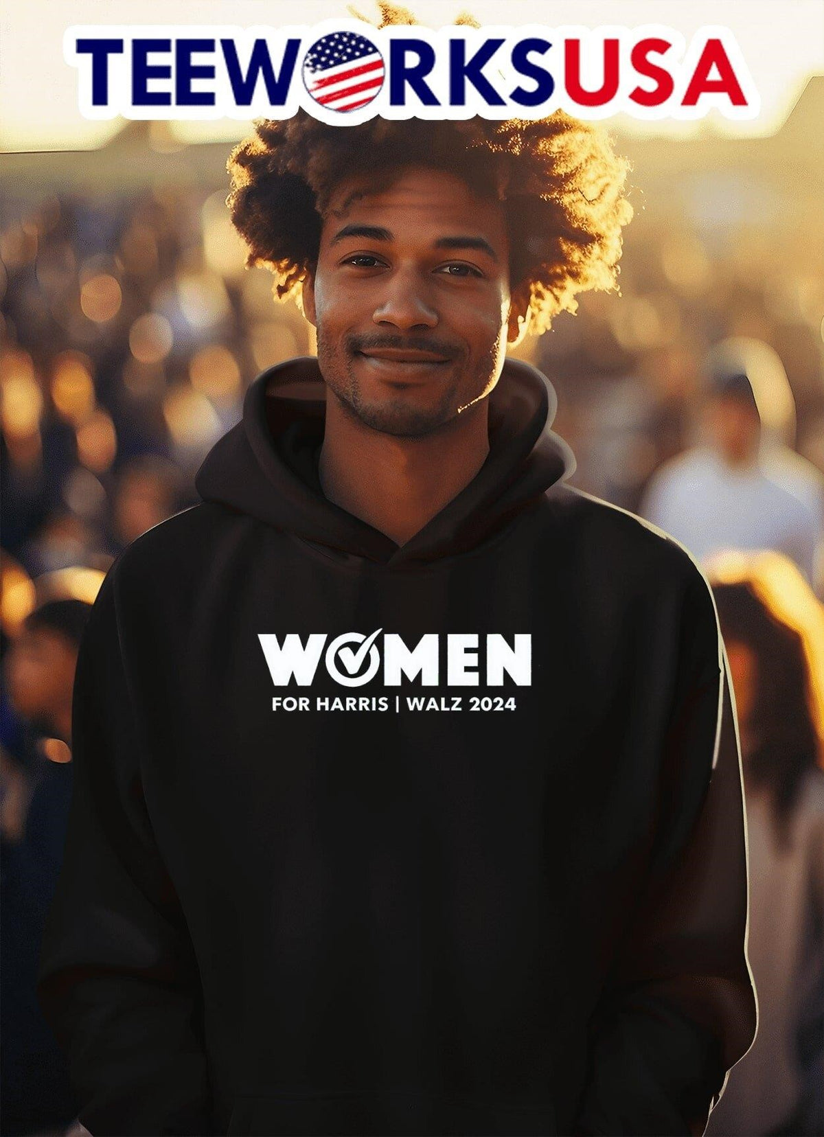 Women vote for Harris Walz 2024 - Adult & Kids T-Shirts, Sweatshirts & Hoodies apparel design preview 2