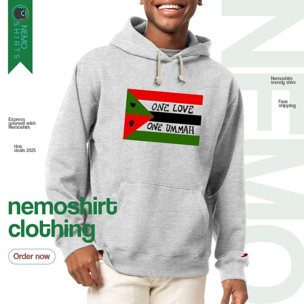 One love Ummah freedom flag - Adult & Kids T-Shirts, Sweatshirts & Hoodies apparel design preview 2