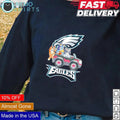 The Bluey characters driving car Philadenphia Eagles - Adult & Kids T-Shirts, Sweatshirts & Hoodies apparel design preview 1