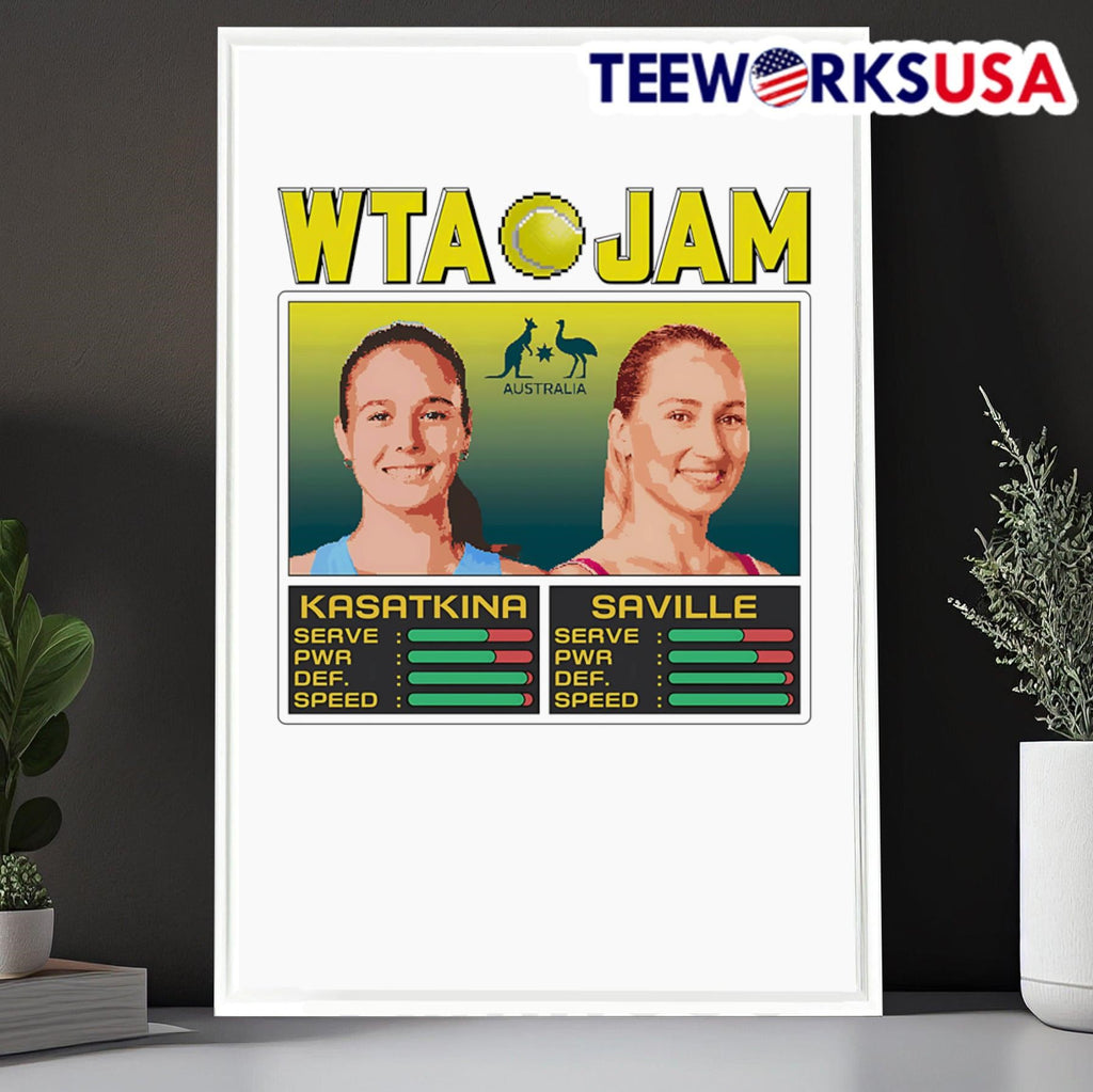 WTA Jam Kasatkina and Saville - Adult & Kids T-Shirts, Sweatshirts & Hoodies apparel design preview 6
