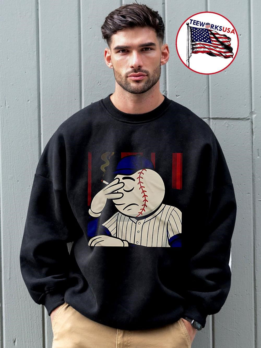 Mets Baseball Cigarette Smoker - Adult & Kids T-Shirts, Sweatshirts & Hoodies apparel design preview 3