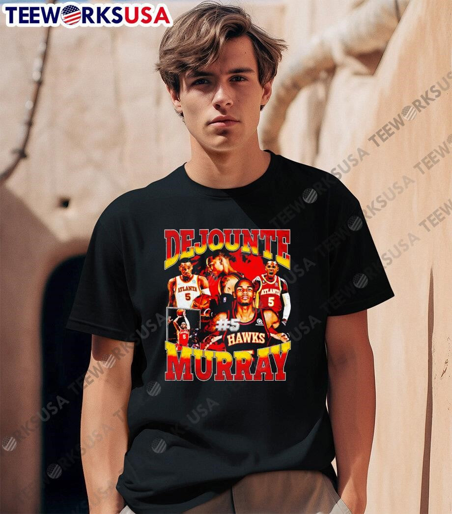 Dejounte Murray #5 Atlanta Hawks graphic retro - Adult & Kids T-Shirts, Sweatshirts & Hoodies apparel design preview 1