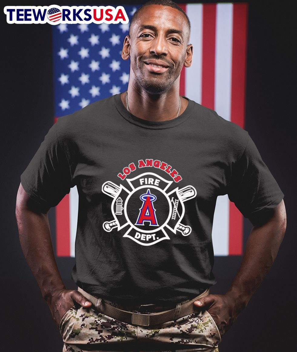 Fire dept Los Angeles Angels baseball - Adult & Kids T-Shirts, Sweatshirts & Hoodies apparel design preview 1