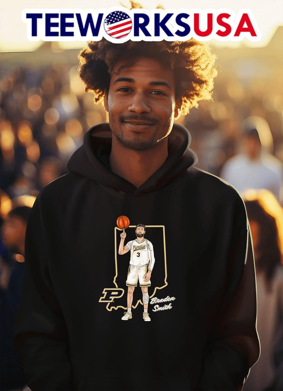 Braden Smith Native Purdue Boilermakers - Adult & Kids T-Shirts, Sweatshirts & Hoodies apparel design preview 2