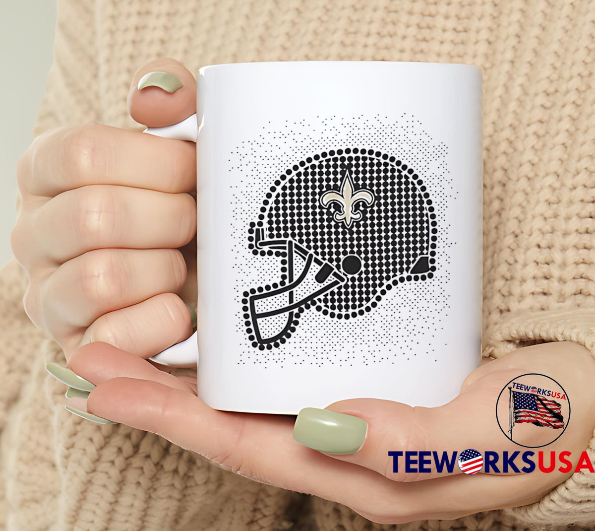 New Orleans Saints polka dots helmet - Adult & Kids T-Shirts, Sweatshirts & Hoodies apparel design preview 6