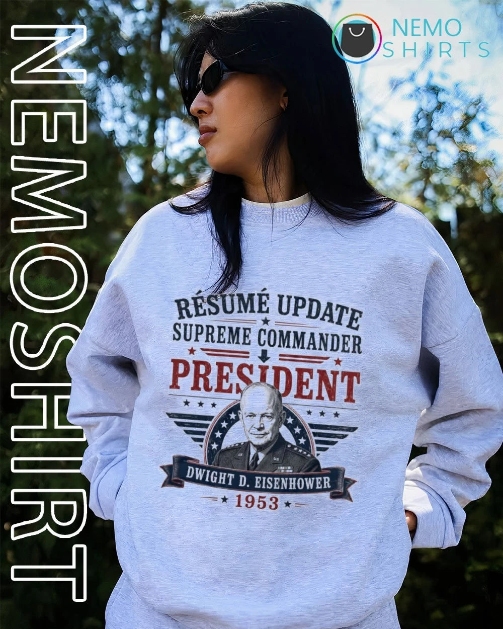 Dwight Eisenhower Résumé Update Supreme Commander To - Adult & Kids T-Shirts, Sweatshirts & Hoodies apparel design preview 2