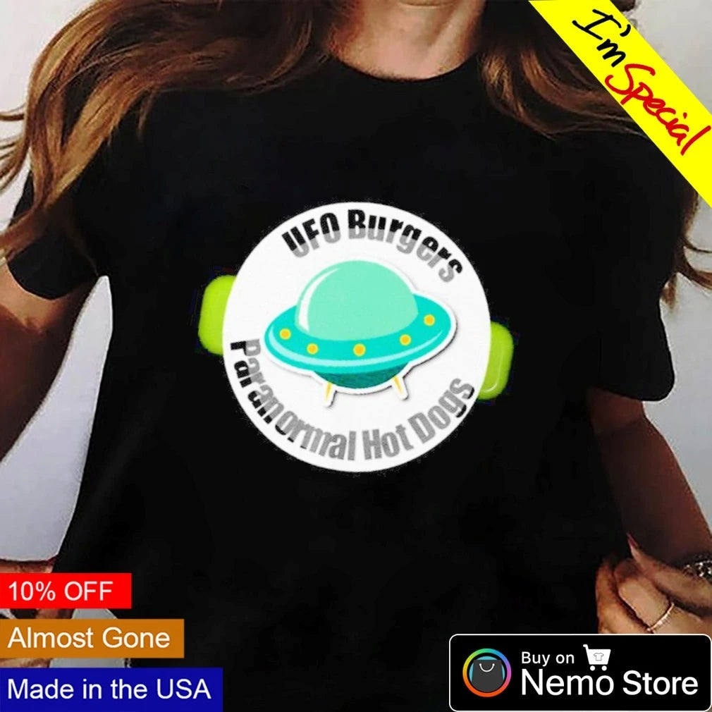 UFO Burgers Paranormal Hot Dogs aliens - Adult & Kids T-Shirts, Sweatshirts & Hoodies apparel design preview 3