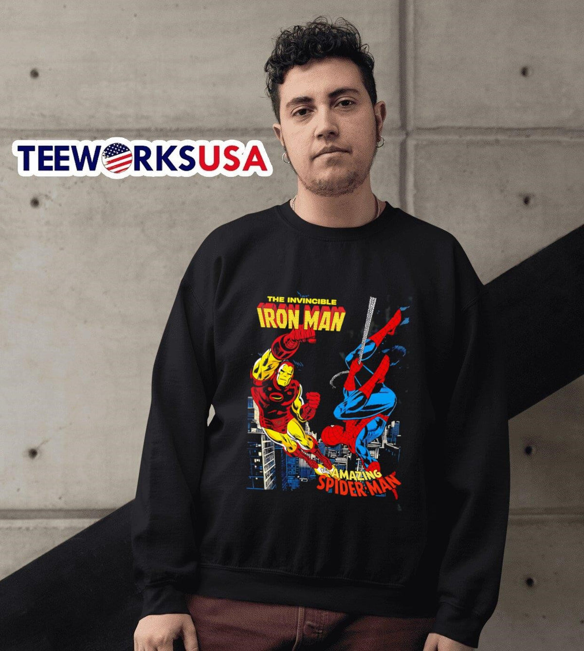 Iron Man vs Spider-man graphic - Adult & Kids T-Shirts, Sweatshirts & Hoodies apparel design preview 6