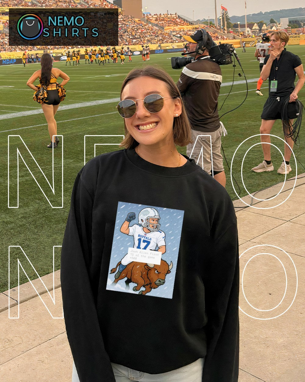 Josh Allen first TD of the game 500 Buffalo Bills - Adult & Kids T-Shirts, Sweatshirts & Hoodies apparel design preview 6