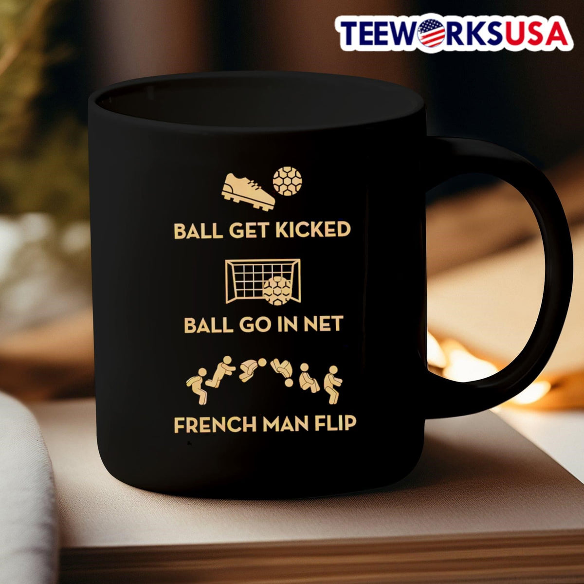 Ball get kicked go in net French man flip - Adult & Kids T-Shirts, Sweatshirts & Hoodies apparel design preview 3
