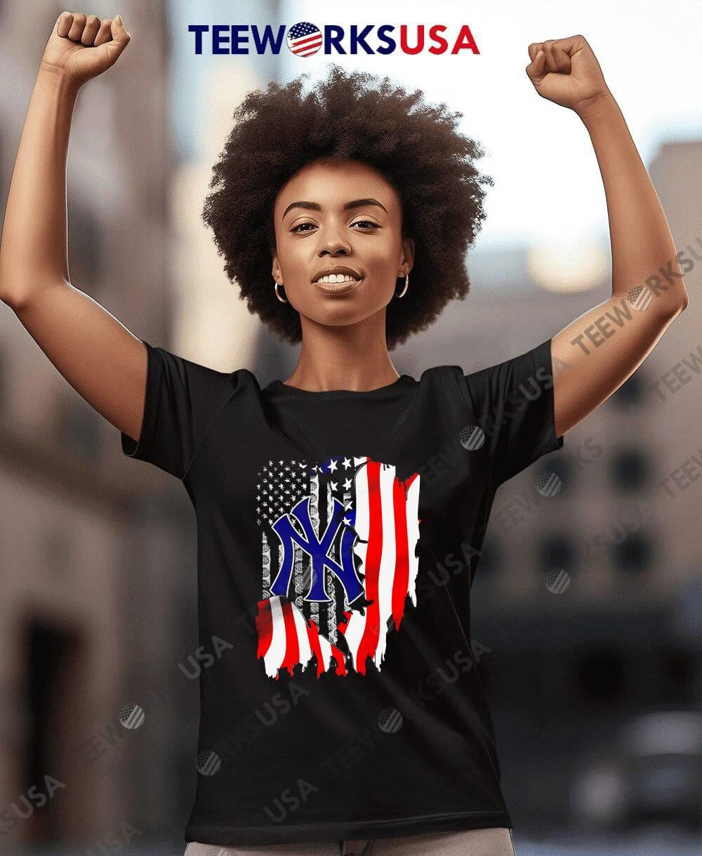New York Yankees Baseball American Flag - Adult & Kids T-Shirts, Sweatshirts & Hoodies apparel design preview 8