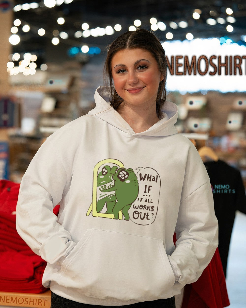Frog what if it all works out - Adult & Kids T-Shirts, Sweatshirts & Hoodies apparel design preview 3