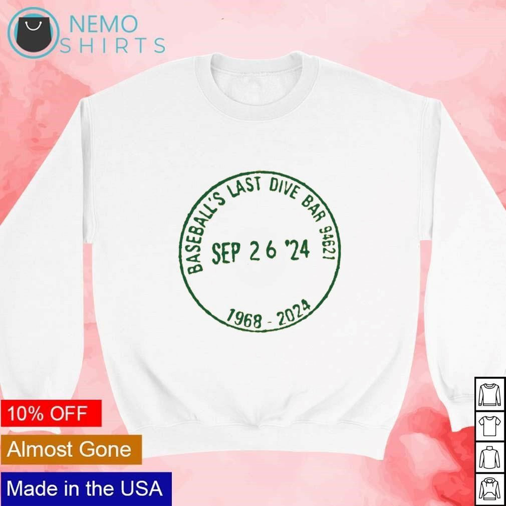 Baseball's last dive bar 1968 2024 - Adult & Kids T-Shirts, Sweatshirts & Hoodies apparel design preview 4